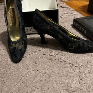 Black lace shoes
